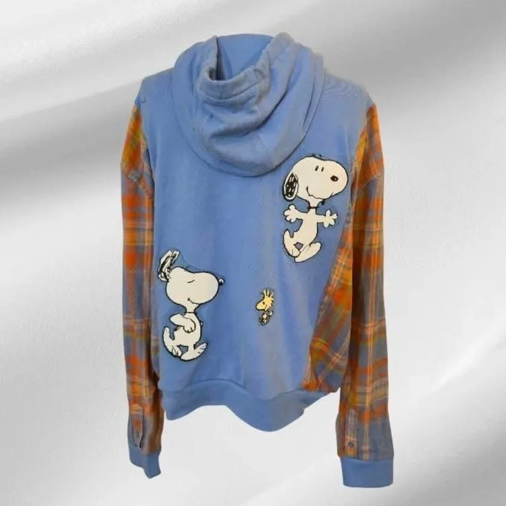 Upcycled Snoopy hoodie size large woodstock Peanuts - Picture 3 of 8